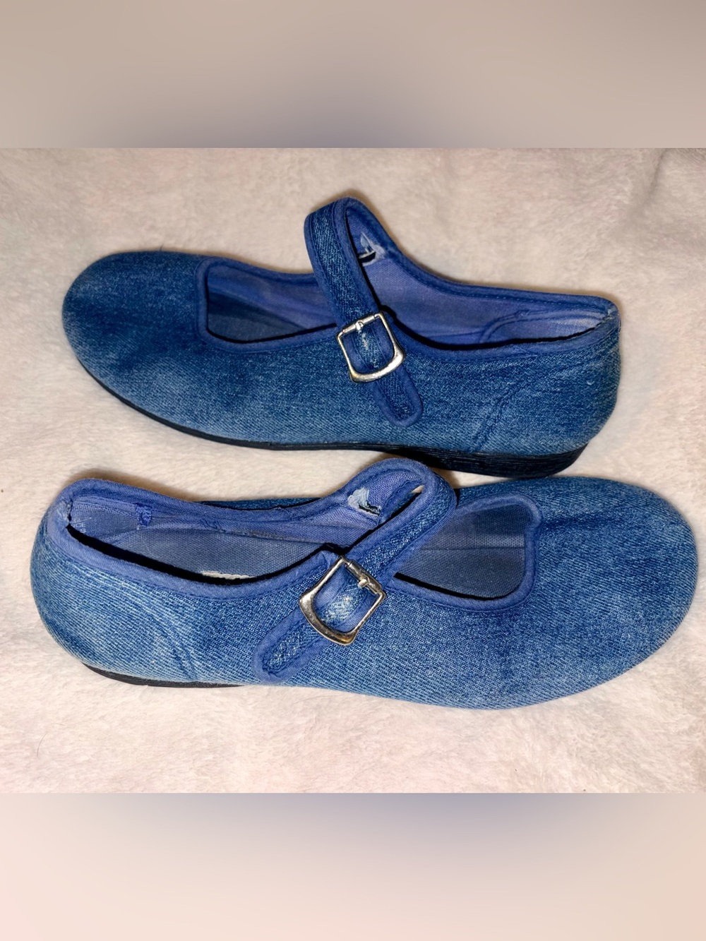 Vintage City Limits denim Mary Jane ballet flats sz 8